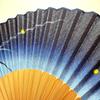 Folding Cotton Folding Firefly Navy Blue [Hanakanzashi] Men's Fan, Stylish, Business, Fan, 22cm, Design,