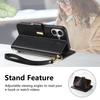 Floral Leather Wallet Case for iPhone 12-17 series.Vintage All-in-One Card Holder w/Stand, Magnetic Closure & Wrist Strap