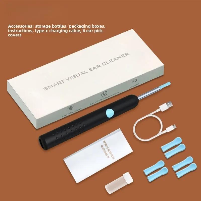Smart Visual Ear Cleaner with Camera Ear Sticks USB C Charging Ear Wax Removal Tool WIFI Connection 6 LED Lights Earpick