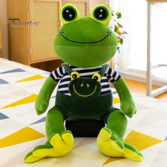 Frog Prince Princess Plush Doll Toy, Cute Stuffed Animal with Striped Shirt/Skirt, Gift for Kids Lovers Soft Pillow Bedroom, Birthday Cartoon