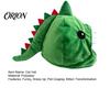 Funny Cat Hat Cute Dinosaur Pet for Cats, Soft Plush Headwear Kitten Costume with Shark Design, Novelty Green 3D Fin And Teeth Warm Outdoor Trips