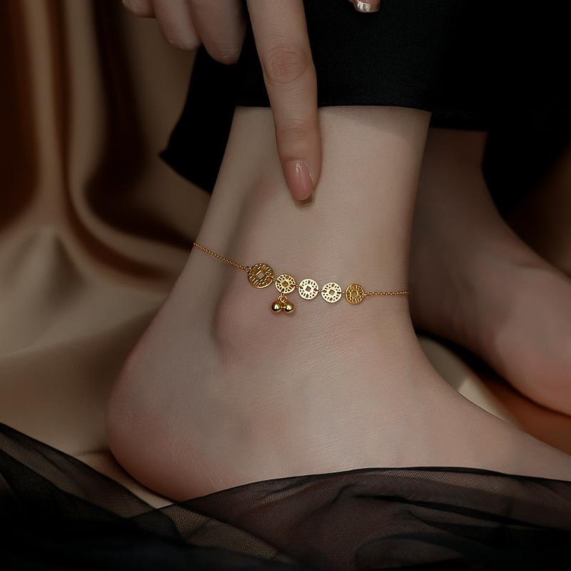 

Летний модный и универсальный медный браслет на ногу цвета денег, женский, шаговый, кольцо, цепочка на ногу, дизайн личности, цепочка на косточку лодыжки