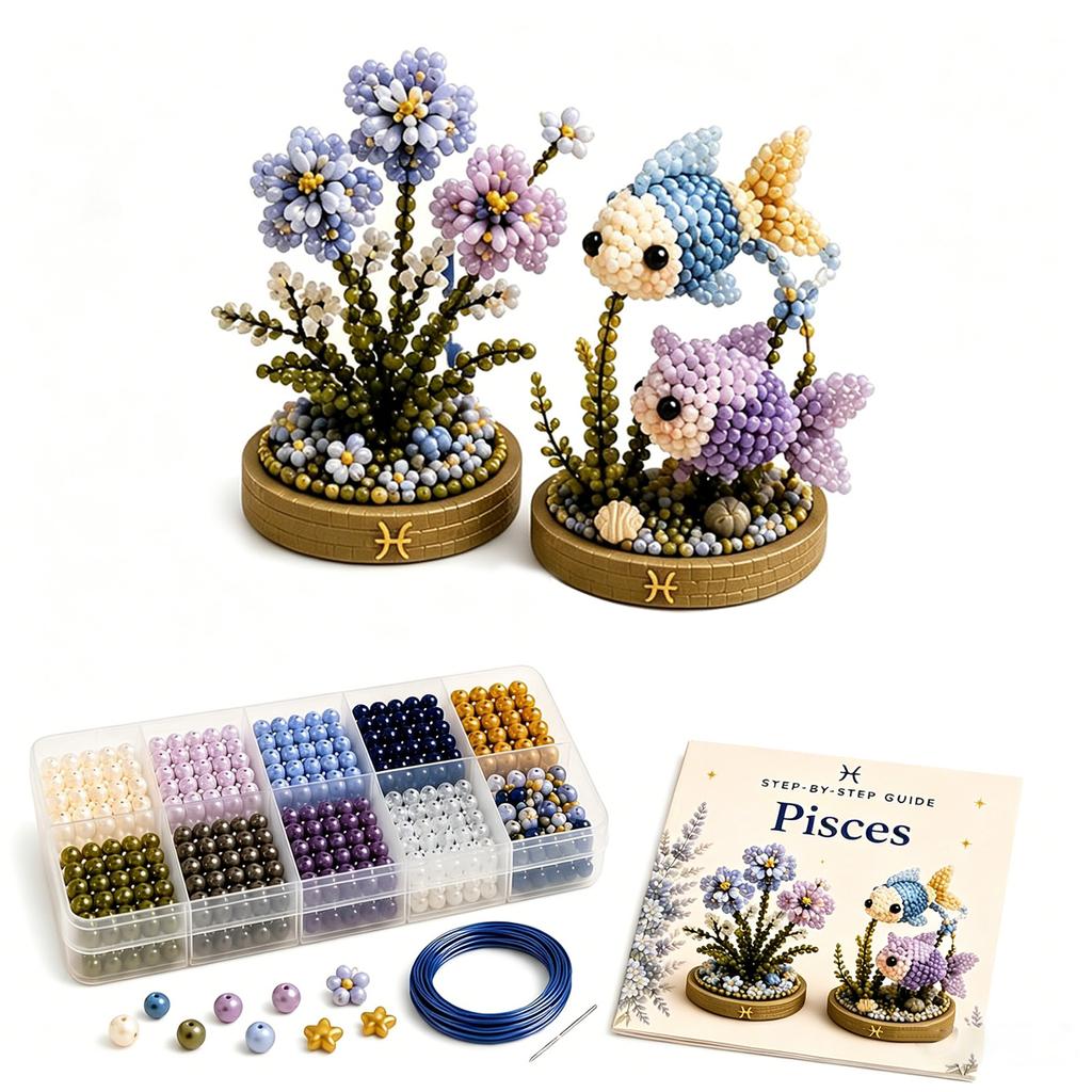 Teen Bead Craft Project 12 Zodiac Signs Kit DIY Beaded Garden 3D
