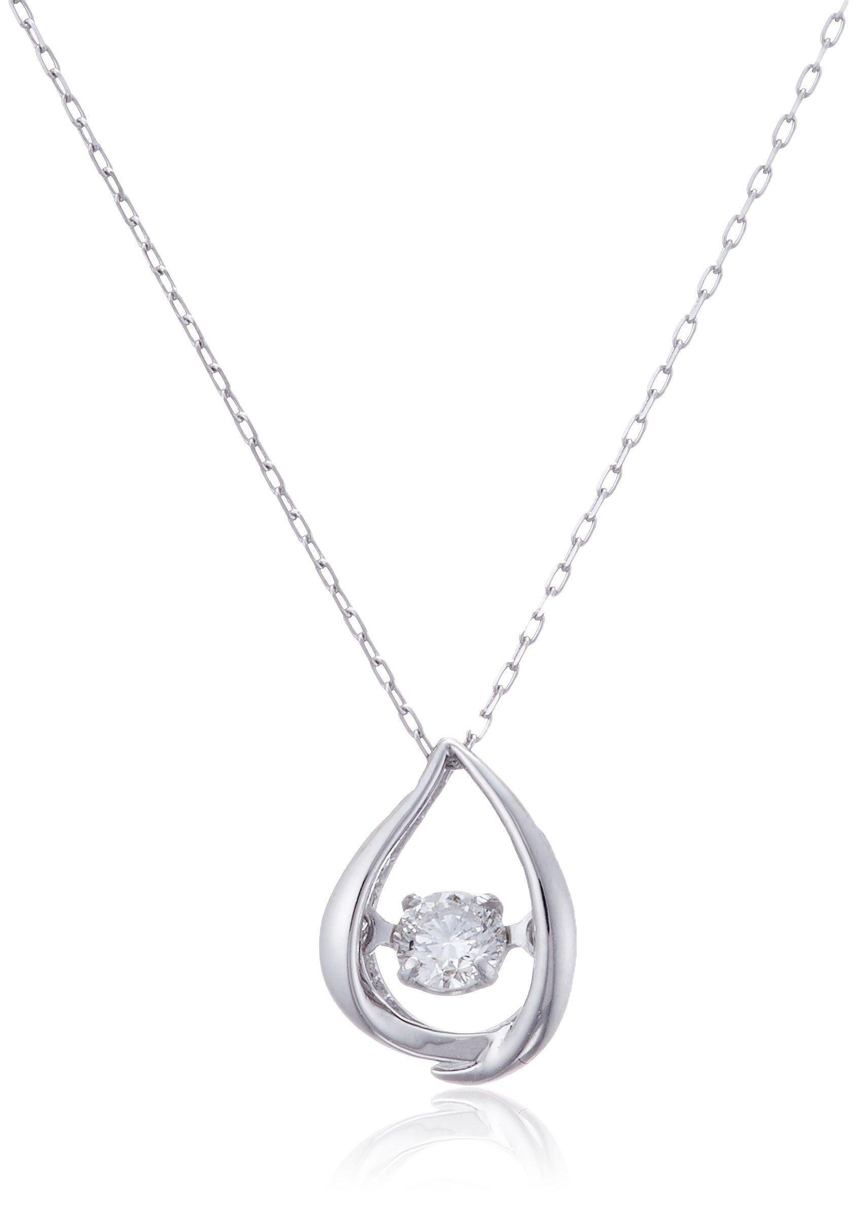 

Diamond Platinum Pt900 Dancing Stone Necklace for Women [D Collection] 0.13ct срібний
