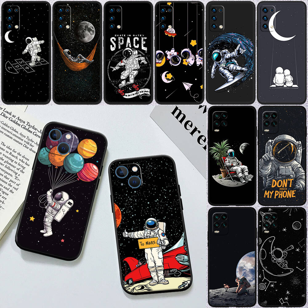 Astronaut Space Moon Phone Case for Xiaomi Poco C40 C51 C50 C55 C65 C71 C75 C85 F8 F7 F6 F5 F3 F2 X7 X6 X4 X3 M7 M6 M5 M4 M3 M2 Pro