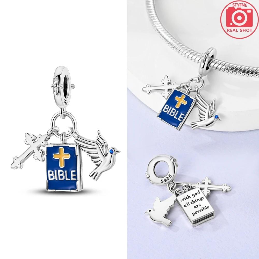Original Charmscopper Bible Cross Dove Pendants Beads Fit Charms Platabracelets For Women Women Jewelry Making Diy