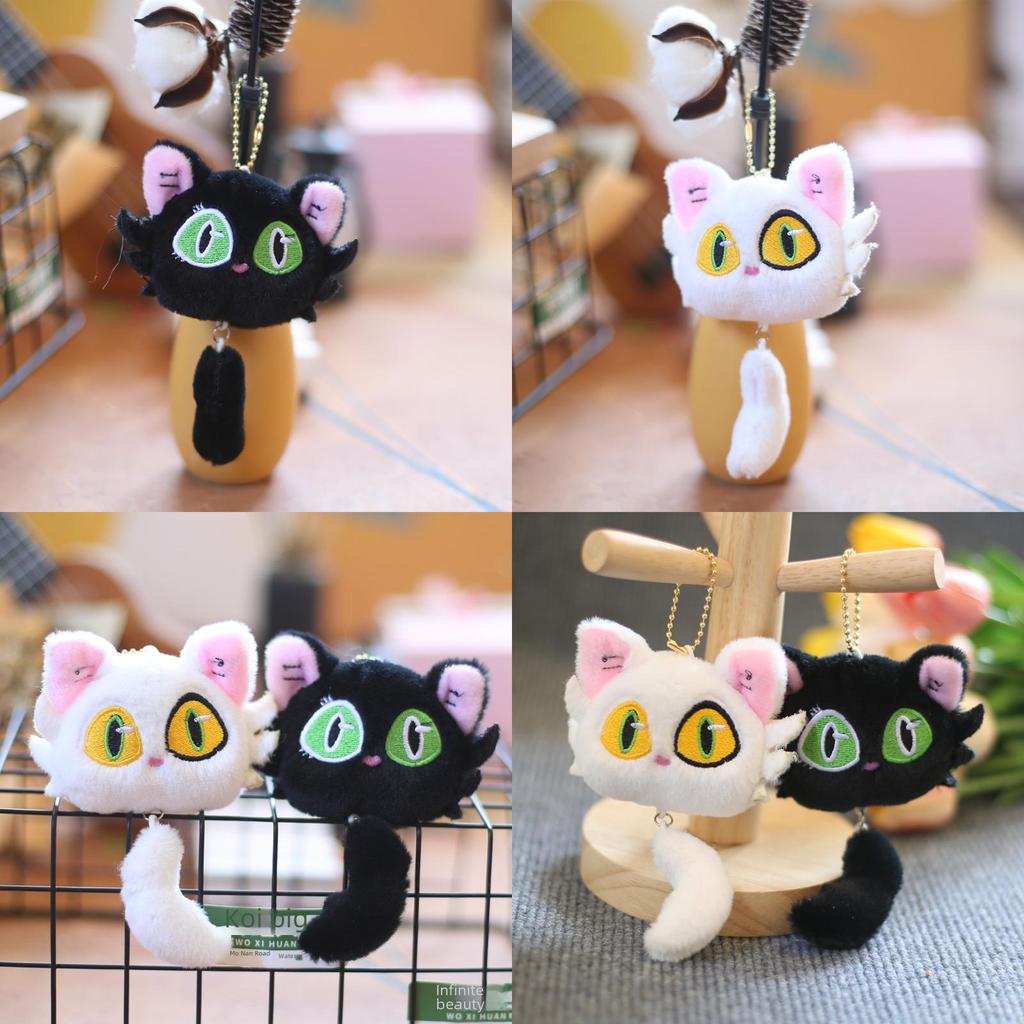 Plush Cat Cute Keychain Fluffy Pp Cotton Hanging Bag Decoration Holder Key