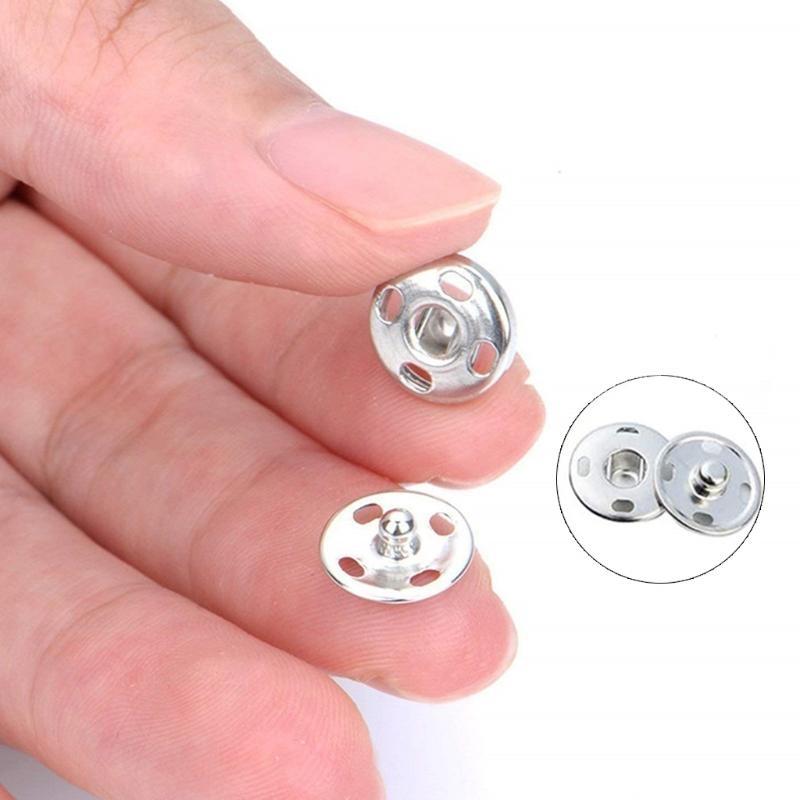 24TE 200 Sets Sew-on Snap Buttons Metal Snap Fastener Buttons Press Button for Sewing