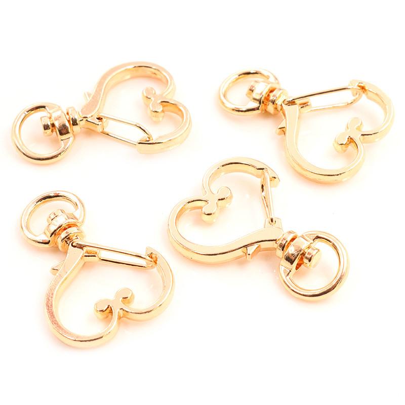 10pcs Cat Heart Snap Hook Trigger Clips Buckles For Keychain Lobster Lobster Clasp Hooks for Key Ring Clasp Jewelry Supplies