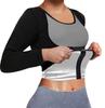 Heat Trapping Sauna Suit for Women Long Sleeve Sauna Sweat Vest Slimming Body Shaper Waist Trainer Tee Workout Shapewear Shirt Fitness Top Jacket