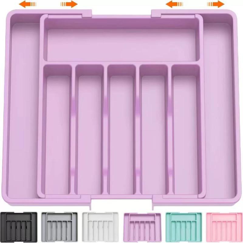 Organisateur de tiroir à couverts extensible Boîte de rangement réglable en plastique pour couverts Cadeau de pendaison de crémaillère parfait pour les nouveaux propriétaires