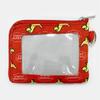 Small wallet, pass case, and coin case with a dinosaur pattern, CITYPASSPORT (red)