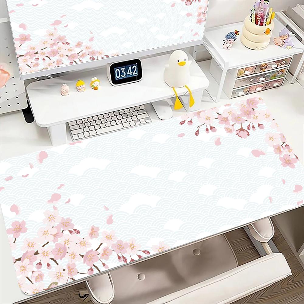 Cherry blossoms Mouse Pad Large Computer Office Game Table Mats XXL Rubber Anti-slip Gaming Keyboard Mousepads Long Desk Pads