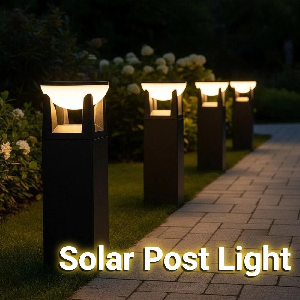 3 Color Outdoor Solar Post Light Waterproof Outdoor Column Lamp  Backyard Lighting