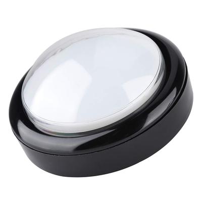 Großer Knopfschalter LED-Lichtknopf ABS 100mm LED-Lichtlampe Knopf Großer Runder Arcade-Videospiel-Druckknopf (Weiß) (Weiß)