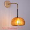 Pumpkin Shape Wooden Wall Light With Led Bulb And Contemporary Design For Home Bedroom And Lounge