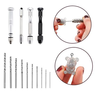 Metal Hand Drill Equipments UV Resin Mold Tools Set and Handmade Jewelry Tool with 0.8mm-3.0mm Drill Screw for Resin Casting