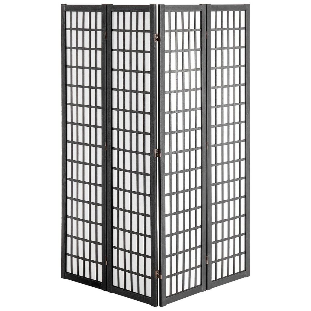 Room Divider Japanese Wall Divider 4 Panel Screen for Room Separation
