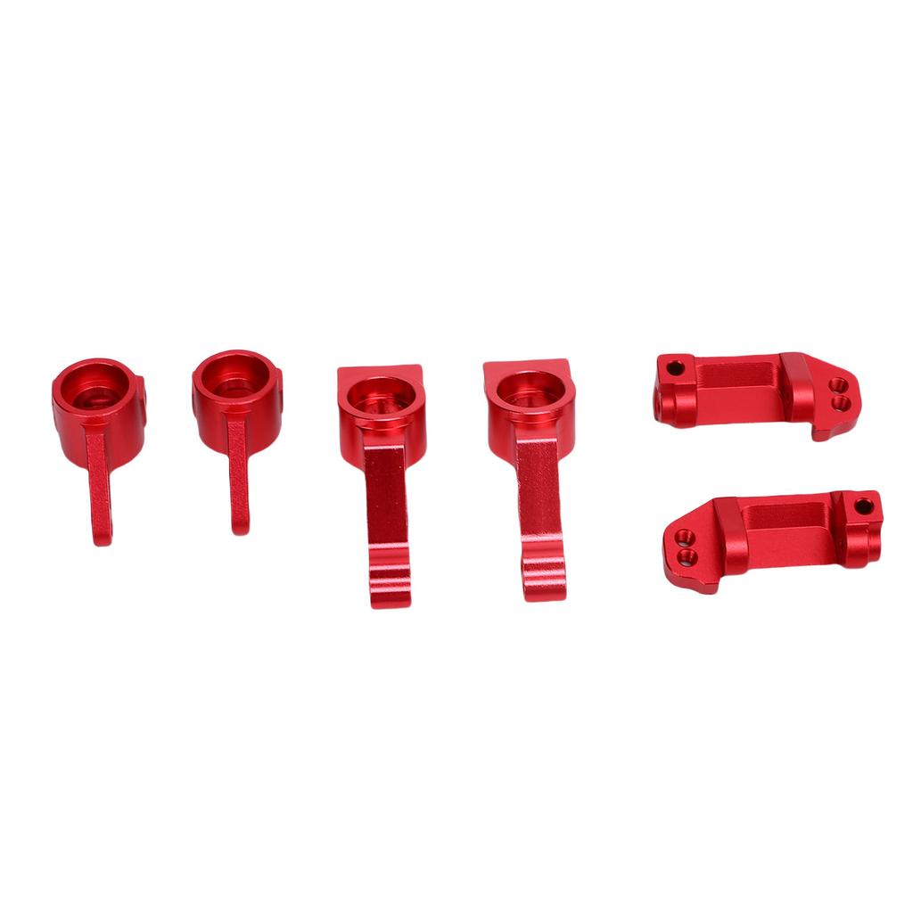 RC Car Front Steering Blocks Caster Blocks and Rear Stub Axle Carriers Kit Replacement for Traxxas Slash 2WD RC Car Red