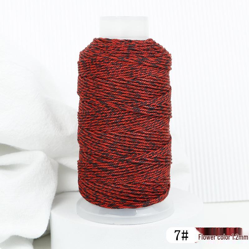 Tibetan Handcrafted Cotton Star & Moon Bodhi Wenwan String: Wear-Resistant DIY Weaving Tassel Rope 1.2mm Large Roll Cotton Thread