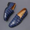 Fashion Luxury Trend Designer New Alligator Pattern Patent Leather Casual Shoes For Men Driving Loafter Formal Wedding Dress Homecoming