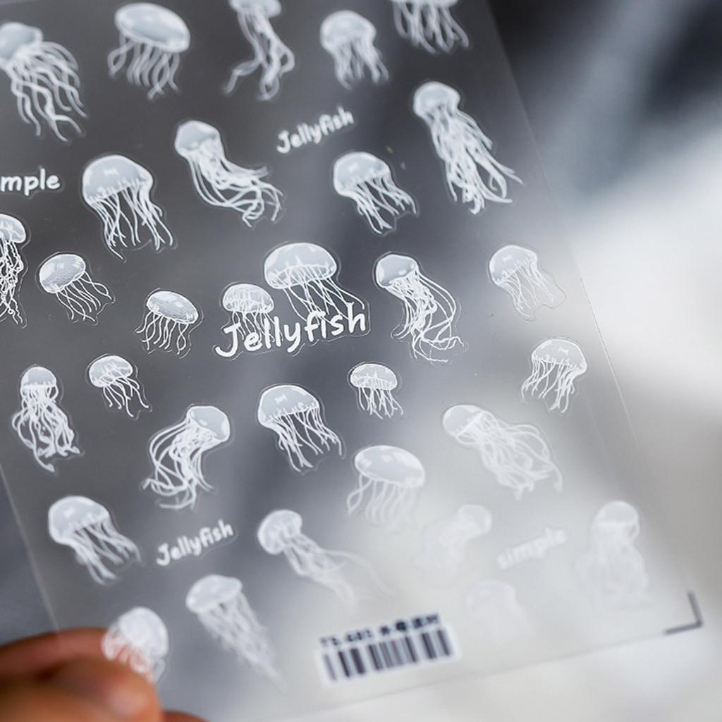 Unique Jellyfish Drop Glue Nail Sticker Personalized Nails Ornament Attractive Jewelry Accessories for Women Girl
