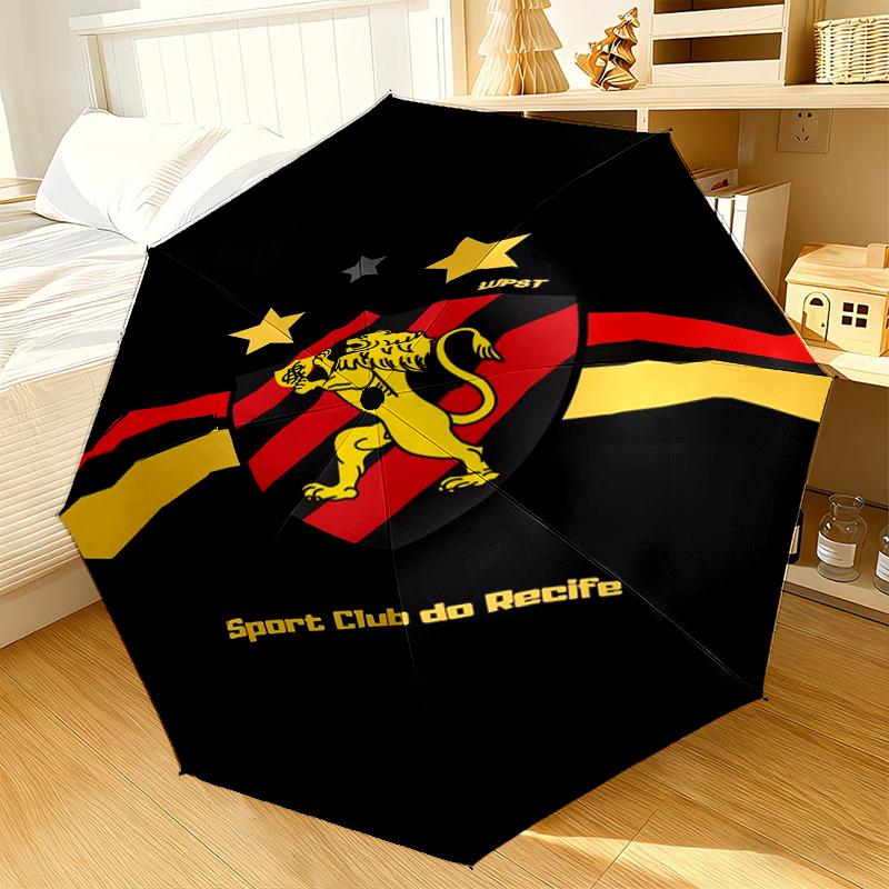 Football Club Emblem Lion Umbrella 8-Frame for Travel, Camping, Casual Lightweight Portable Umbrella, Essential for Every Family Holidays Gift