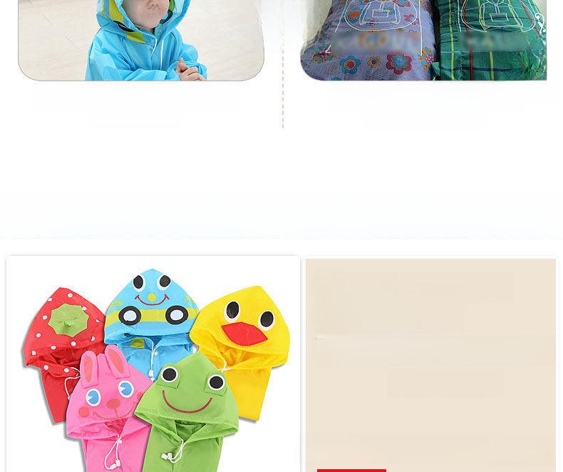 Children's Cartoon Rain Poncho: Cute Cape Style for Boys and Girls, Fits Kindergarten To Primary School with Room for Backpack