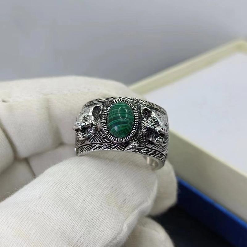 Sace Gems The Tiger Head 6*9mm Malachite Bărbați Inel 925 Sterling Silver Bijuterii fine Cadou de logodnă de nuntă