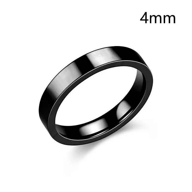3/4/6/8mm Wide Stainless Steel Rings High Polished New Fashion Classic And Generous For Men's And Women's  Jewelry Gift