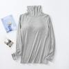 Modal Padded High Neck Long Sleeve Slimming T-Shirt with Built-in Bra for Women - Autumn/Spring.