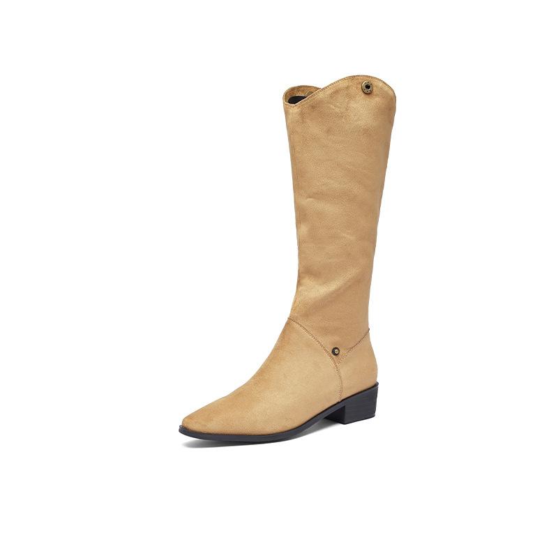 Augustine thick heel boots women's 2025 new autumn and winter retro knight boots but knee-high western cowboy boots