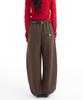 Loginaenloji Heart Logo Back Point Curved Sweat Pants Brown