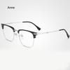 Women Men Silver Anti Blue Light Transparent Myopia Glasses Frame Round Eyewear Blocking Glasses Optical Spectacle Eyeglass