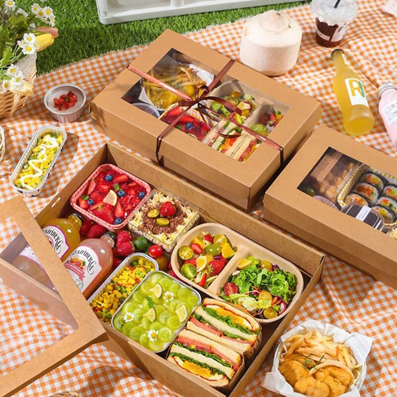 Disposable Kraft Paper Picnic & Fruit Boxes