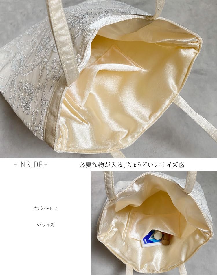 Kleid K.O. Formelle Tasche für Hochzeiten, Beerdigungen und andere Zeremonien, Große Partytasche, Hochzeits-Nebenbeutel, Formeller Nebenbeutel, Beige, Schwarz, Silber, Tragetasche,