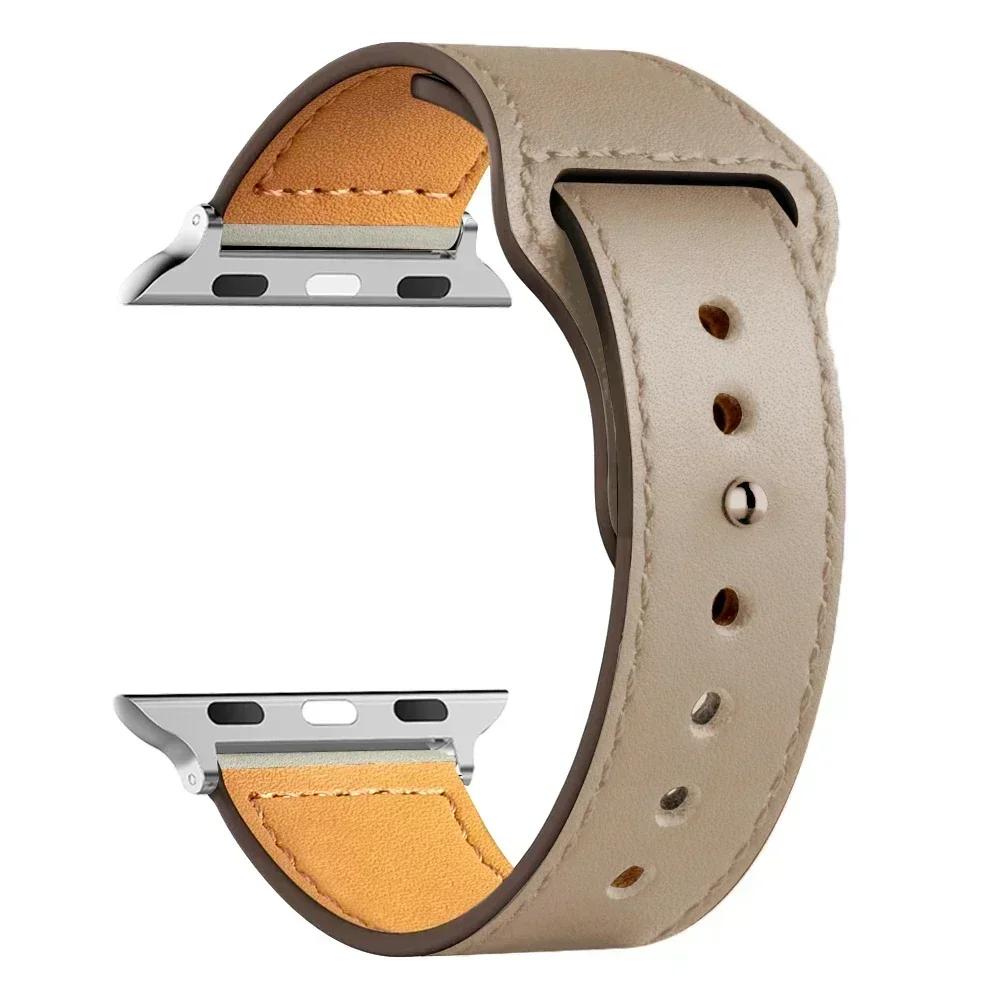 Sport Loop Leather Band For Watch Straps 41mm/45mm 42mm 46mm 40-44mm Bracelet iWatch Series 10 9 8 7 4 5 6 Se Ultra 2 49mm