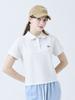Do You Know Mc Cotton Spandex Pique Lace Collar White Melange Short Sleeve T-Shirt