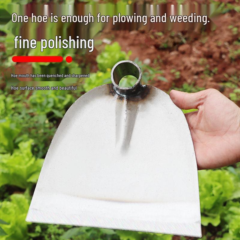 All-Steel Manganese Hoe for Outdoor Gardening and Land Reclamation