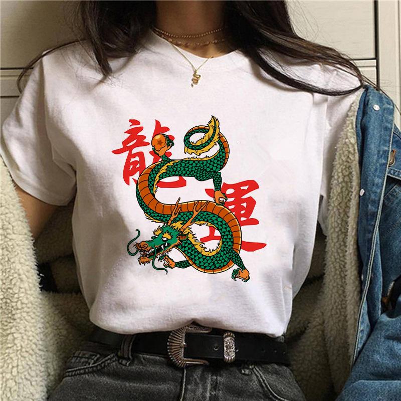 Harajuku Chinese Dragon Print Popular Fashion Trend Largesized Thin Unisexs and Womens Same Shortsleeved Tshirt Graphic