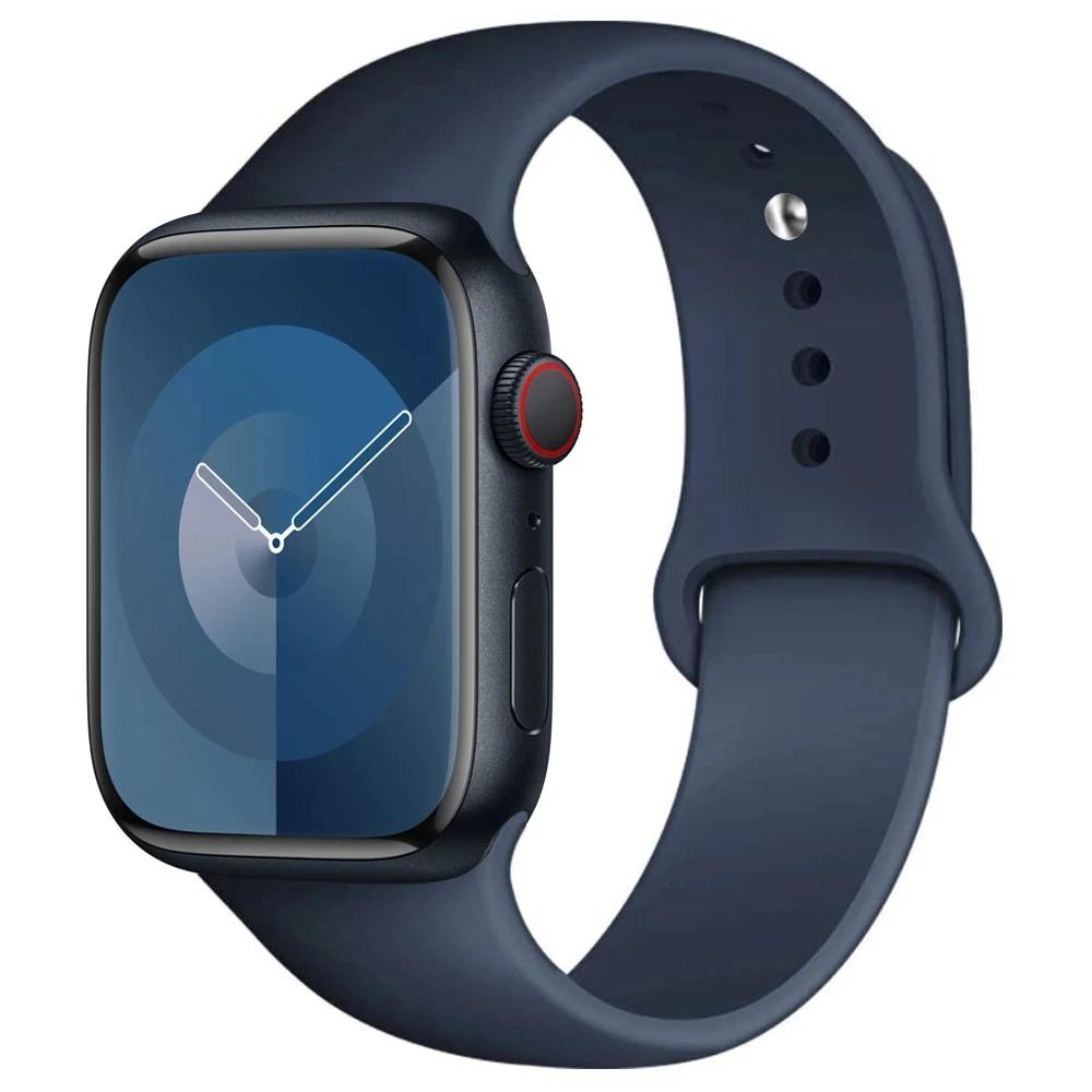 

Силіконовий Ремінець Для Apple Watch ремінець 44мм 45мм 40мм 41мм 42-46мм 49мм спортивний браслет iwatch серії 11-10-9-8 7 6 5 4 SE-Ultra 2/3 40-41-S11-10 42mm SM