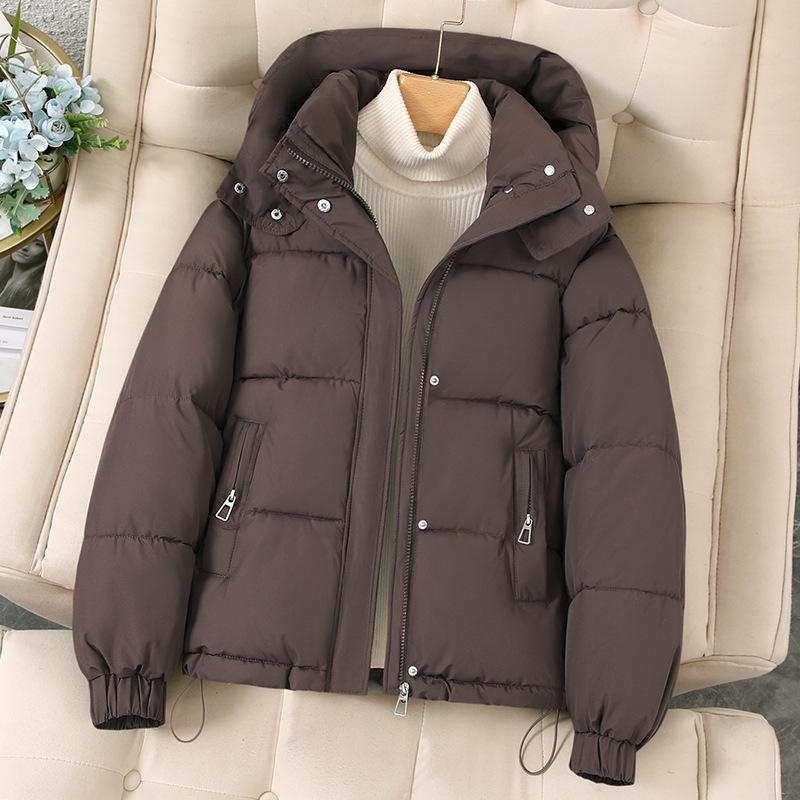 Women's Hooded Down Jacket - Short, Thickened, Trendy Korean Style for Petite Winter 2026