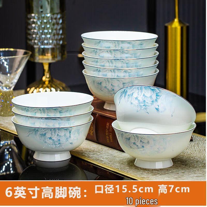 Chinese Style High-Foot Ceramic Rice Bowl