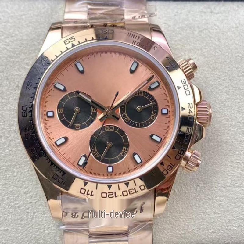 Reloj Mecánico Automático Laodijia Serie Daytona 40mm Oro Rosa para Hombre Panda