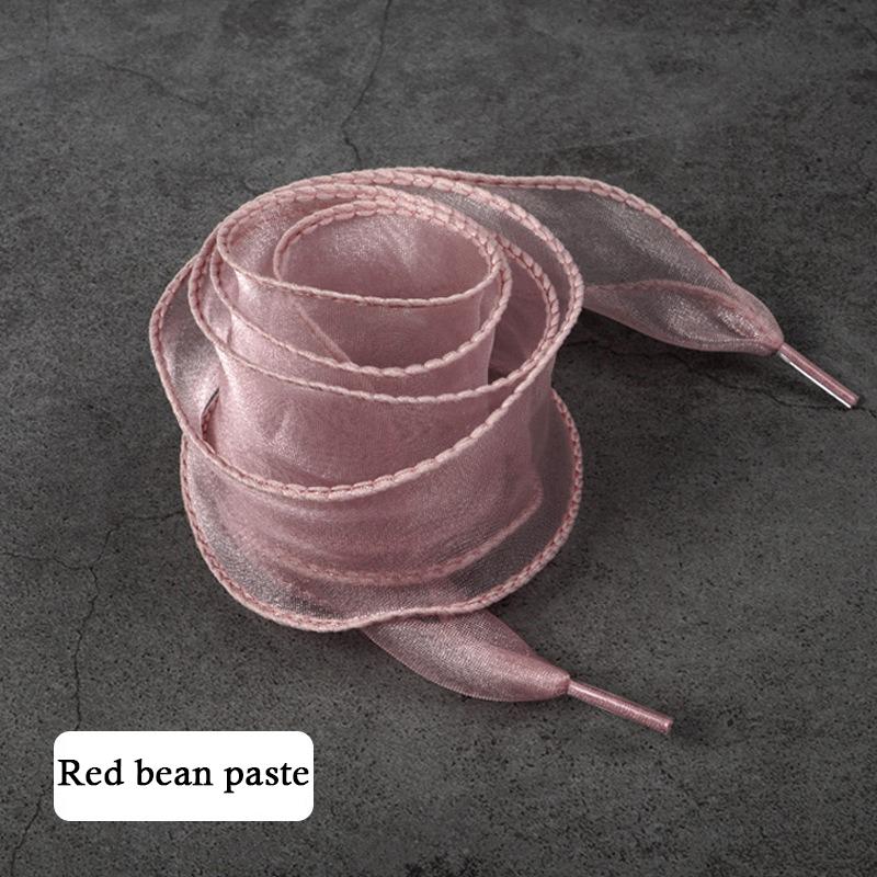 Fishtail Organza Ribbon Shoelaces, Transparent Sheer Bow Shoelaces, Elegant Replacement Laces for Sneakers, Casual Shoes