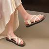 2026 Sandals for Women's Summer Roman Style Casual Clip Toe Flat Sandals Women's Soft-soled Vacation Beach Sandals