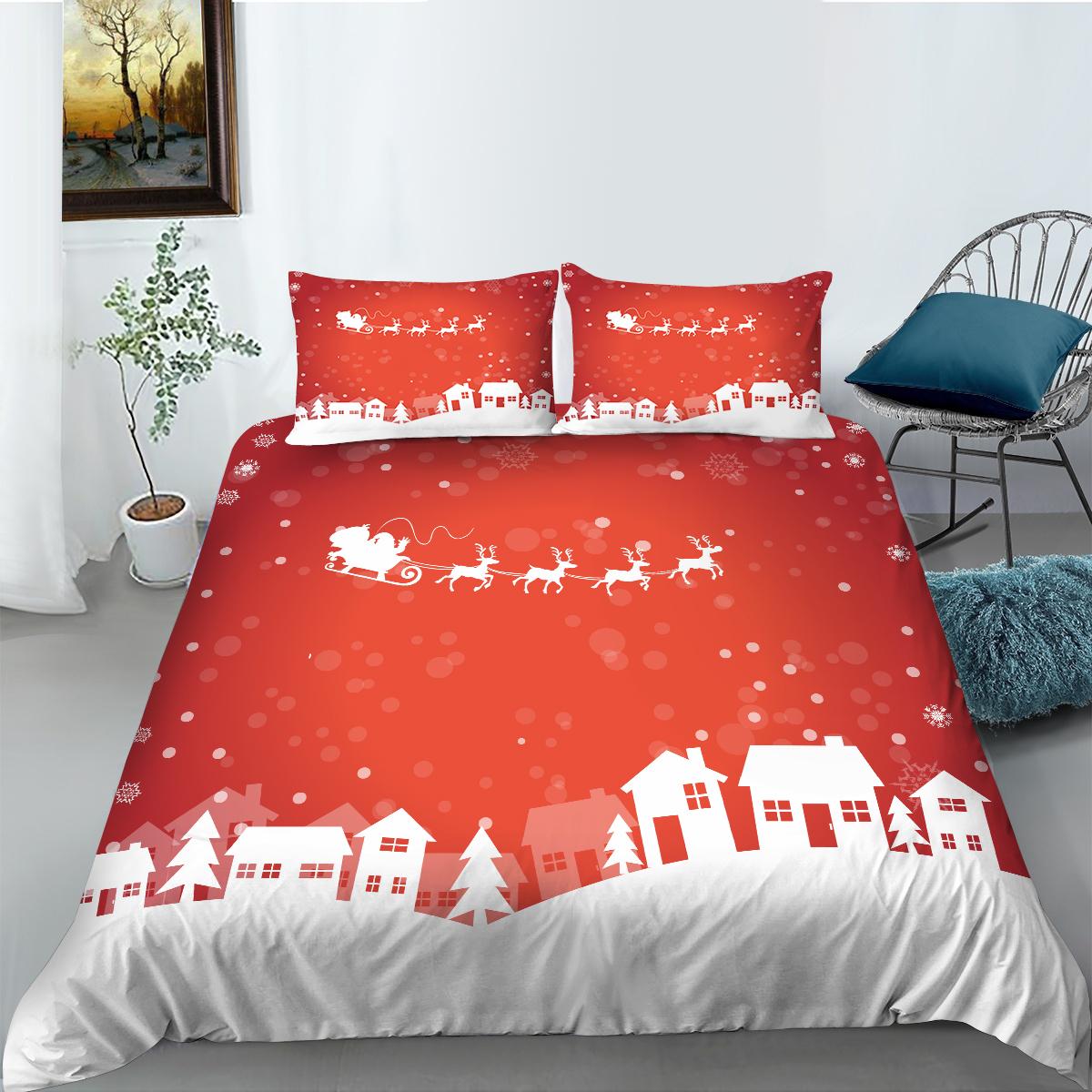 

Лидер продаж, комплект постельного белья с рождественским принтом, домашнее постельное белье, уникальный дизайн, покрывала, роскошный комплект постельного белья EU Single 135x200cm
