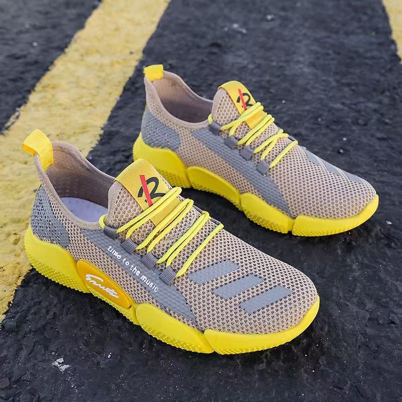 Spring, summer and autumn new young men's trendy sports shoes casual running cloth shoes men's trendy cloth shoes