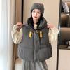 Hooded short cotton vest women's autumn and winter sleeveless jacket top vest batch