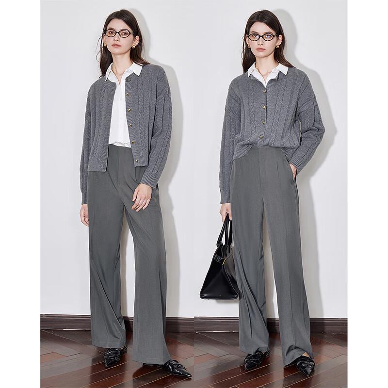 Chuyu Women's 2025 Spring Retro Cable Knit Short Cardigan